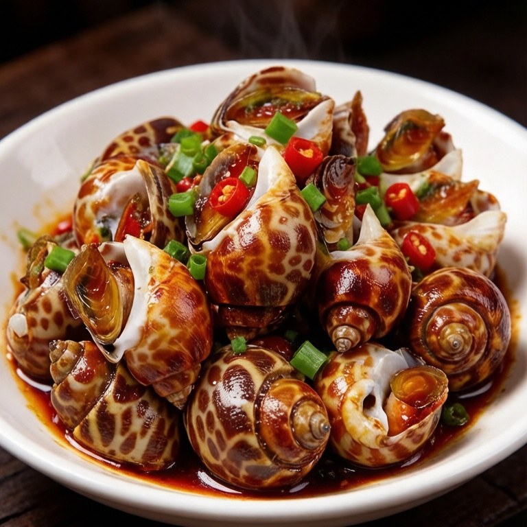 Spicy stir-fried sea snails with chilli